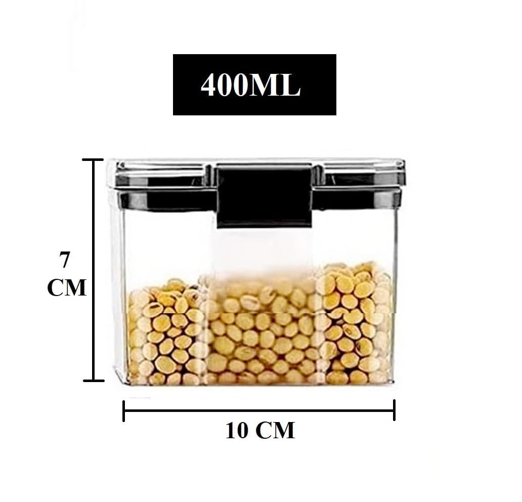 WEEDOO Air Tight Containers For Kitchen | Kitchen storage setplastic jars kitchen | Plastic Boxes For Storage | Kitchen containers set | Air Tight Container (400ML PACK OF 9)