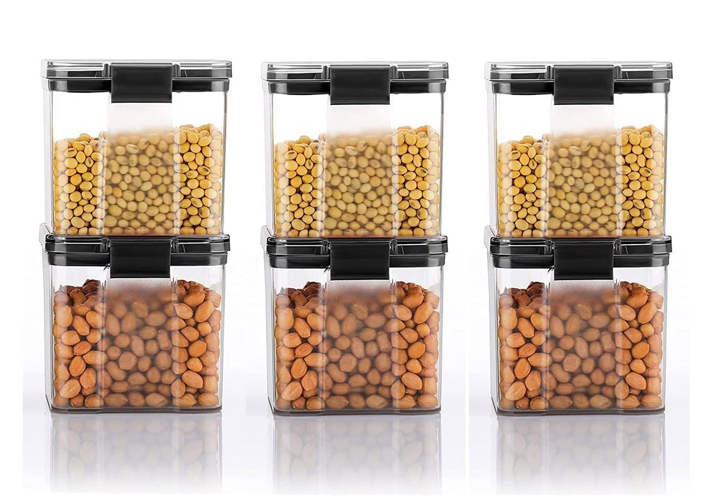 WEEDOO Air Tight Containers For Kitchen | Kitchen storage setplastic jars kitchen | Plastic Boxes For Storage | Kitchen containers set | Air Tight Container (700ML PACK OF 6)
