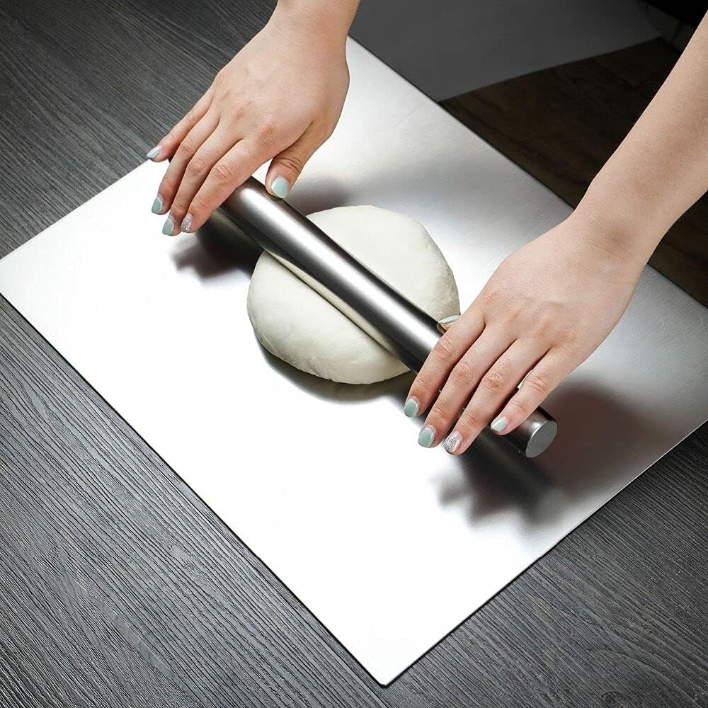 WEEDOO Stainless Steel Cutting Board (41 cm × 31 cm) | Steel Chopping Board | Chopping Board | Chopper Board for Kitchen | Steel Cutting Board | Kitchen Top Regular (Counter Top)